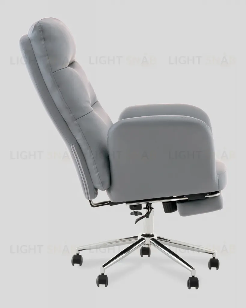 Кресло руководителя TopChairs Solid с оттоманкой серый УТ000040807