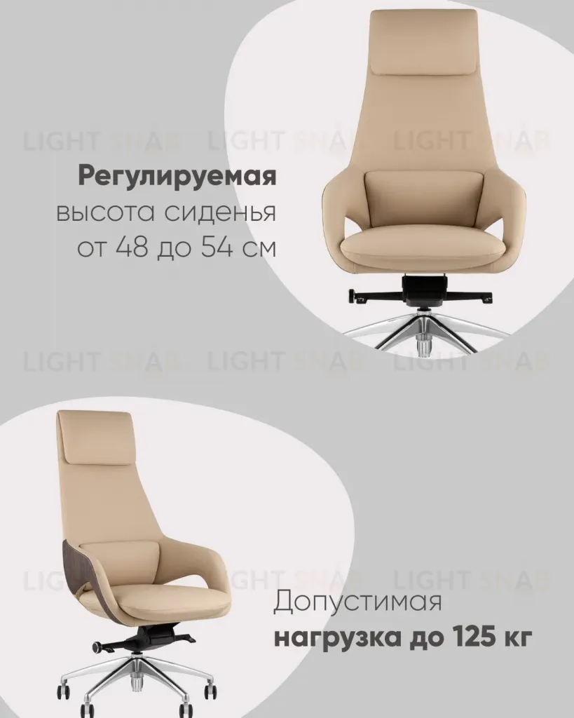Кресло руководителя TopChairs Reign бежевый УТ000039415