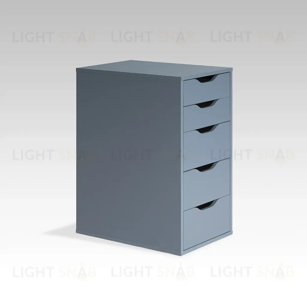 S01026 Ингар 5 комод 36x71x53, серо-бирюзовый S01026