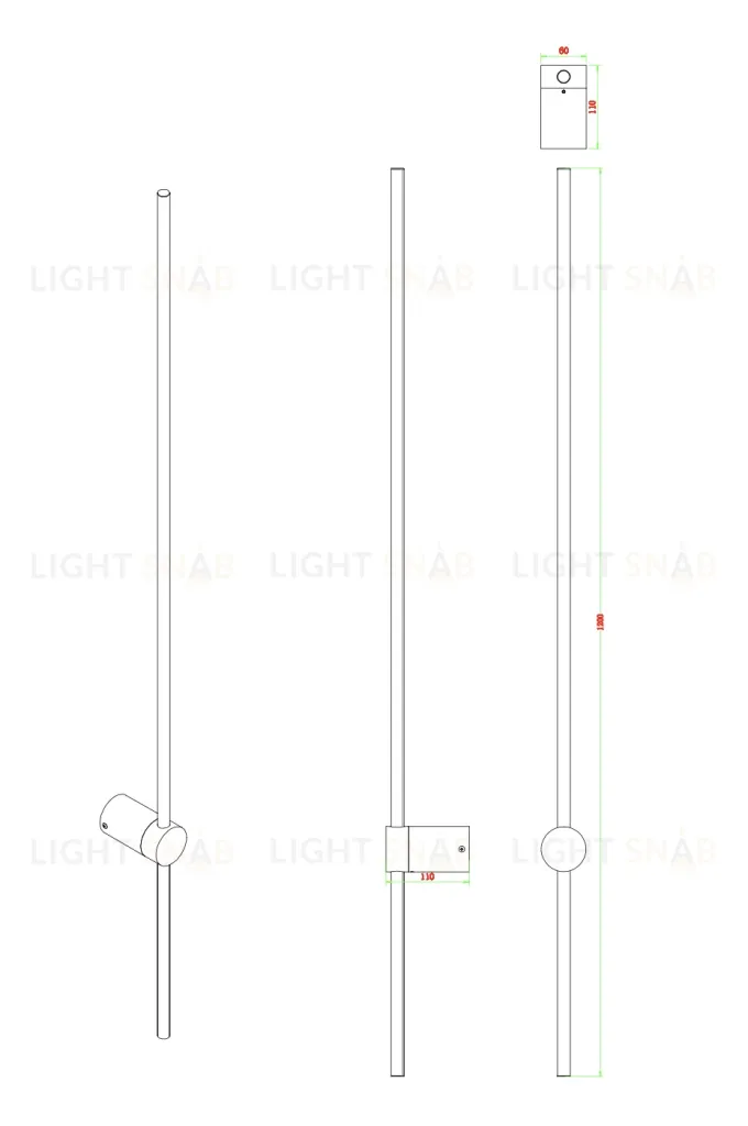 Светильник настенный черный LED 18Вт 120см Zortes ANTO ZRS.90612.18 ZRS.90612.18