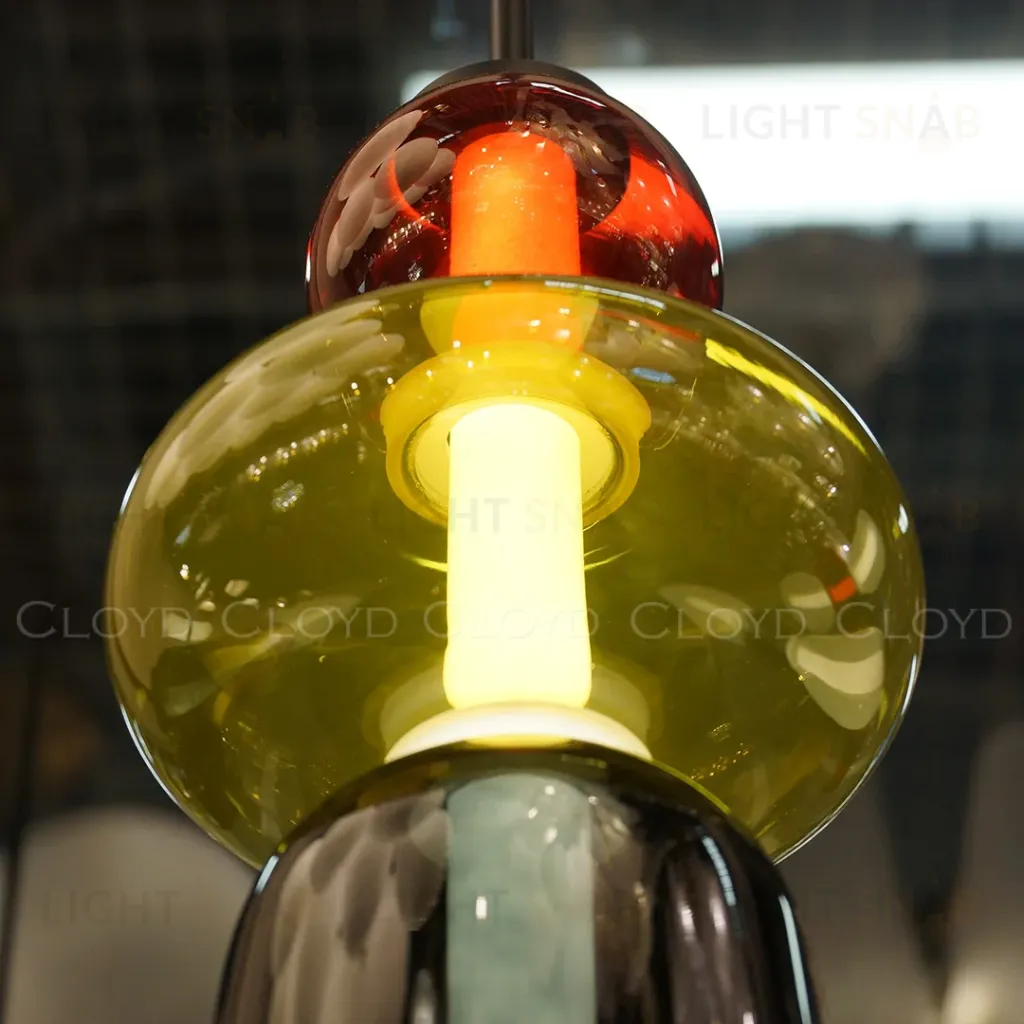  Подвесной светильник Cloyd SUPERNOVA-A P1 / выс. 40 см - 3 яруса - черный - красн. стекло (арт.11405)  11405