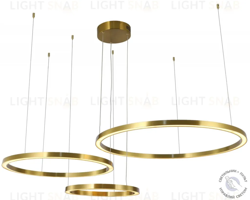 Люстра подвесная латунь LED 114Вт D40+60+80см Zortes LUCIA ZRS.25291.114 ZRS.25291.114