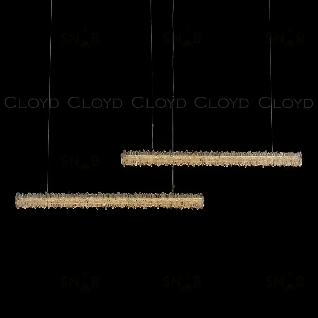  Подвесной светильник Cloyd ATOLL P1 / шир. 100 см - кварц - латунь (арт.12557)  12557