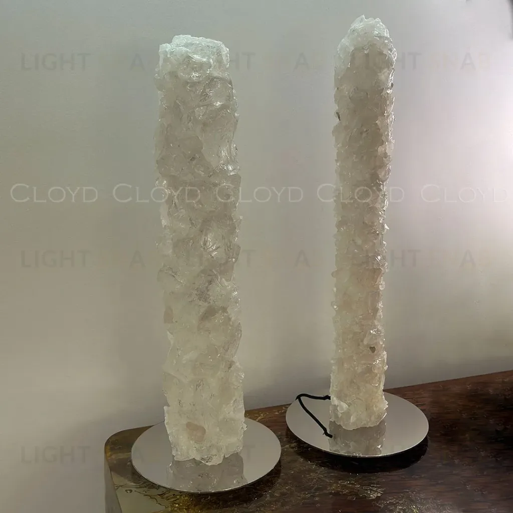  Настольная лампа Cloyd EDEL-D T1 / Ø8 см - кварц - хром (арт.30248)  30248