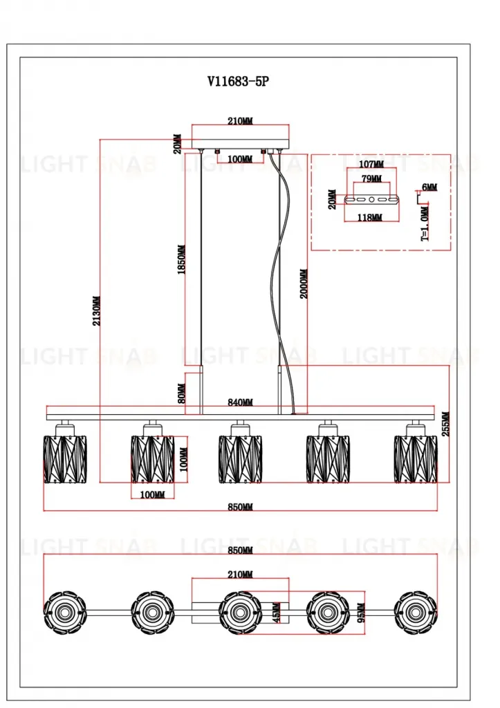 Люстра подвесная Moderli V11683-5P Prismique УТ000041596