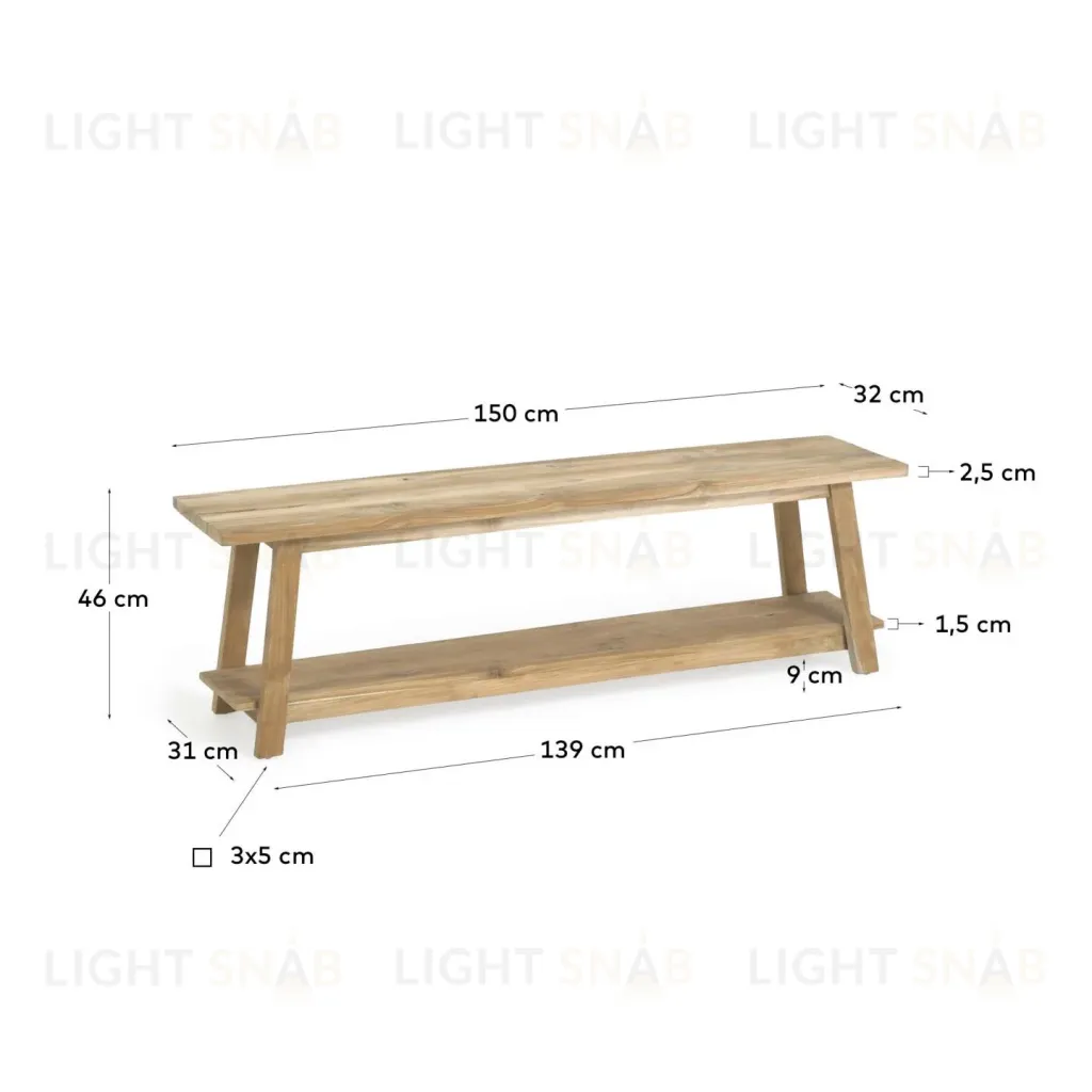Скамья Safara из переработанного тика 150 см 101084