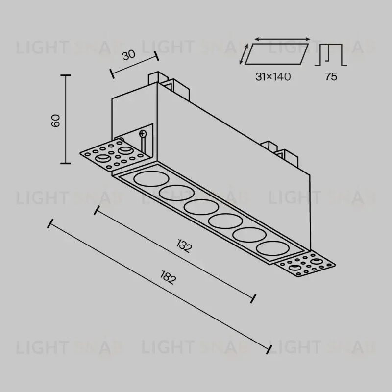 Линейный светильник Maytoni DL065-12W3-6K-TRS-B 