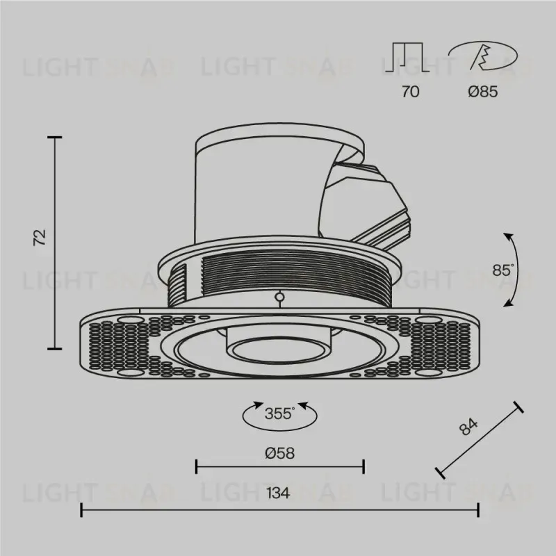 Встраиваемый светильник Maytoni DL127-8W3K-TRS-W 