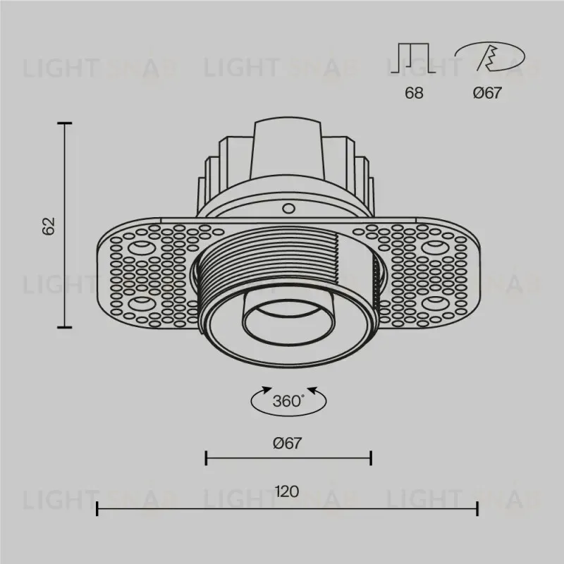 Встраиваемый светильник Maytoni DL128-10W3K-TRS-B 