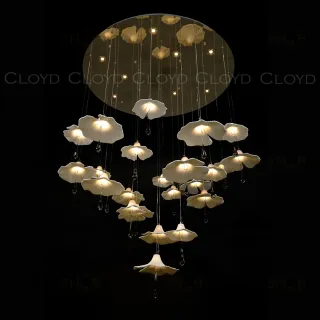 Люстра Cloyd SHANGRILA C33 / выс. 120 см - керамика - золото (арт.11334)  11334