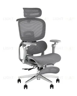Кресло офисное TopChairs Prodigy с оттоманкой серый УТ000041698