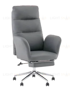 Кресло руководителя TopChairs Solid с оттоманкой серый УТ000040807