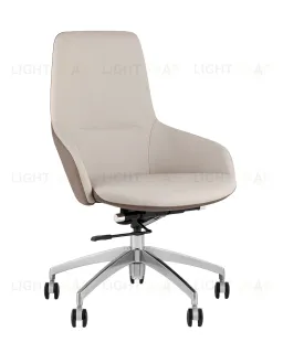 Кресло офисное TopChairs Soulo светло-серый, коричневый УТ000039419
