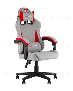 Кресло спортивное TopChairs Phantom ткань серо-красный УТ000039472