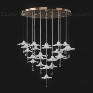 Люстра Cloyd SHANGRILA C33 / выс. 120 см - керамика - золото (арт.11334)  11334