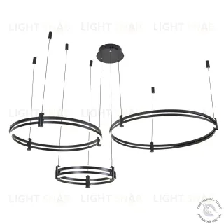 Люстра черня LED 228Вт D80см Zortes DUBLE-R ZRS.27510.03 ZRS.27510.03