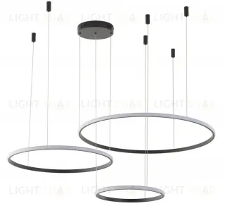 Светодиодная люстра антрацит LED 75Вт D20+40+60см Zortes RINGOLIGHT ZRS.33321.75F ZRS.33321.75F