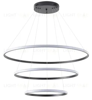 Светодиодная люстра антрацит LED 75Вт D20+40+60см Zortes RINGOLIGHT ZRS.33321.75C ZRS.33321.75C