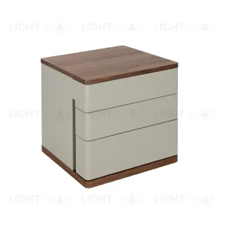 Прикроватная тумбочка 7166/MB2320NS из серого лака и шпона ореха 194604