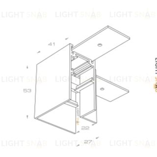 Угол для накладного магнитного трека Magnum Snab MS-025-06-WH горизонтальный 976745