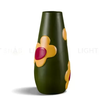 Стильная ваза с цветочным декором (зеленая) (зеленый) MY-D146