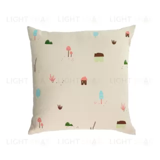 Чехол для подушки из Llaru белого цвета с разноцветными грибами 45 x 45 см 108275