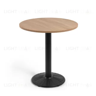 Tiaret Круглый стол из меламина в натуральной отделке с черной металлической ножкой Ø 69,5 см 147978