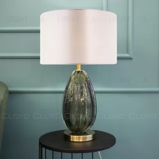  Настольная лампа Cloyd CEREUS-A T1 / бел. - выс. 58 см - зелен. стекло (арт.30067)  30067