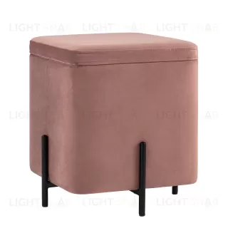 Пуф Грейс квадрат с ящиком велюр пыльно-розовый УТ000035895