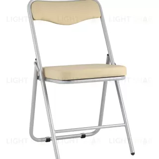 Складной стул Джонни экокожа кремовый каркас металлик УТ000035366