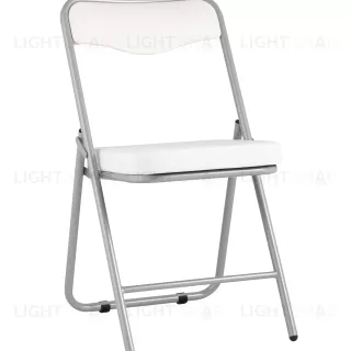 Складной стул Джонни экокожа белый каркас металлик УТ000035363