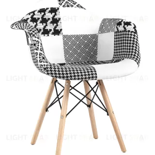 Кресло Eames DSW пэчворк черно-белое УТ000002350