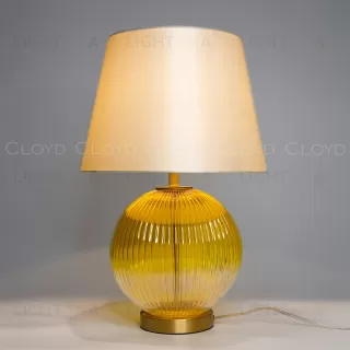  Настольная лампа Cloyd ZUCCHINI T1 / выс. 54 см - латунь - янтарное стекло (арт.30115)  30115
