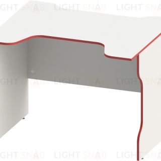Стол компьютерный ВАРДИГ K2 100x82, белый/красный S00579