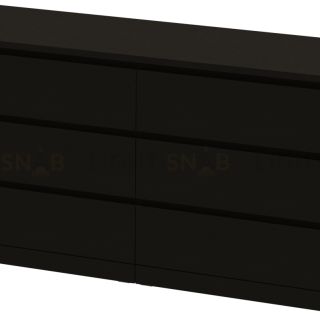 Комод Варма 6Д большой с шестью выдвижными ящиками, цвет ясень черный S00302