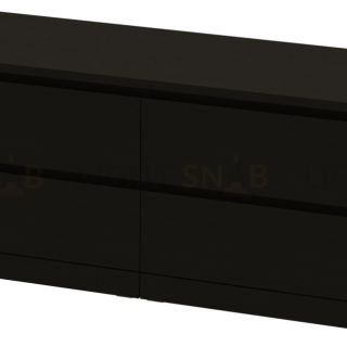 Комод Варма 4Д низкий с четырьмя выдвижными ящиками, цвет ясень черный S00272