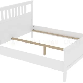 Кровать Кантри двухспальная 180х200, массив сосны, цвет белый 410075002300