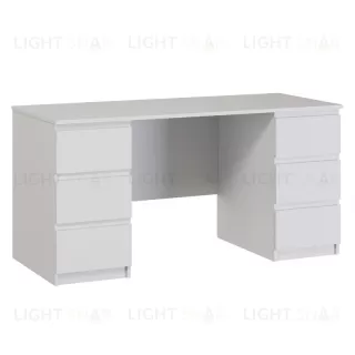 Стол КАСТОР письменный двухтумбовый с шестью ящиками, цвет белый 2.03.06.040.1