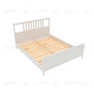 Кровать Ф-156.02 двухспальная 160х200 из массива сосны, цвет белый Ф-156.02