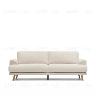 Karin 3-местный диван белого цвета с ножками из массива бука 231 см 148057
