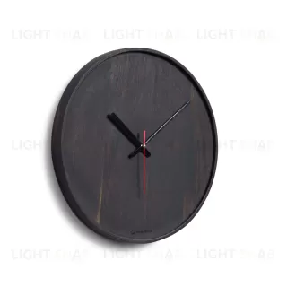 Настенные часы Zakie круглые из массива акации с черной отделкой Ø 30 см 109726