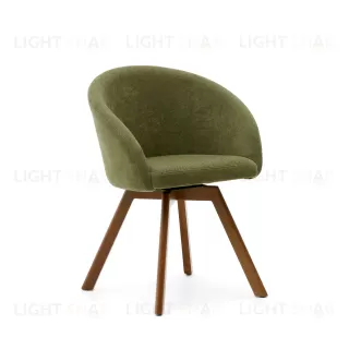 Marvin Поворотный стул из зеленой синели с ножками из ясеня 181479