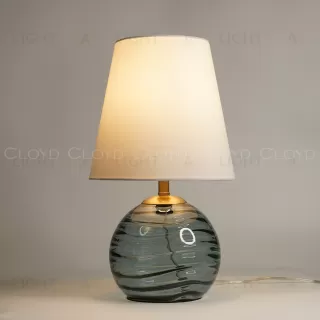  Настольная лампа Cloyd REBA T1 / выс. 45 см - латунь - синее стекло (арт.30122)  30122
