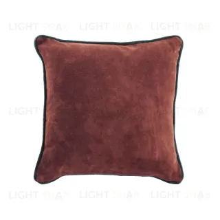 Чехол для подушки Julina из 100% хлопка и бархата красного цвета с зеленой каймой 45 x 45 см 108464