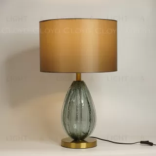  Настольная лампа Cloyd CEREUS-B T1 / олив. - выс. 62 см - бирюзовое стекло (арт.30147)  30147