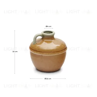 Tamariu Керамическая ваза горчичного цвета 16 см 160314