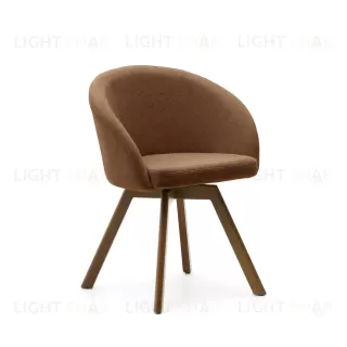 Marvin Поворотный стул из коричневой синели с ножками из ясеня 181481