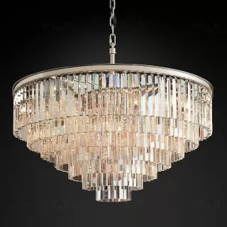 Подвесной дизайнерский светильник  1920s Odeon Clear Glass Fringe 7-Tier Chandelier by Restoration Hardware LSR5741V1