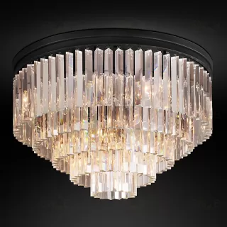 Подвесной дизайнерский светильник  1920s Odeon Clear Glass Fringe 5-Tier Flushmount by Restoration Hardware LSR5740V1