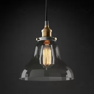 Подвесной дизайнерский светильник  20th C. Factory Filament Smoke Glass Boulangerie Pendant by Restoration Hardware LSR5817V1